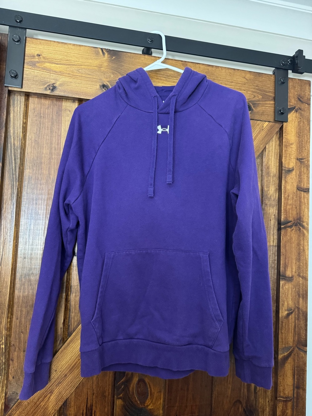 Under Armour Men’s Medium Purple Fleece Pullover Hoodie Logo Sweatshirt